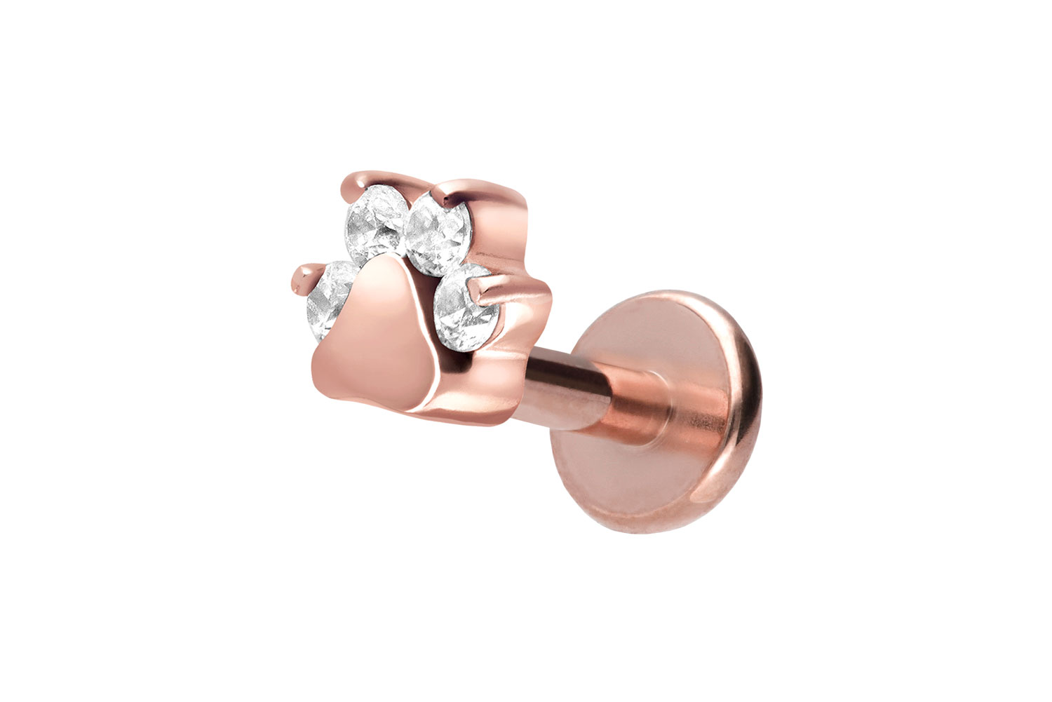 Titan Labret Piercing mit Innengewinde KRISTALLPFOTE